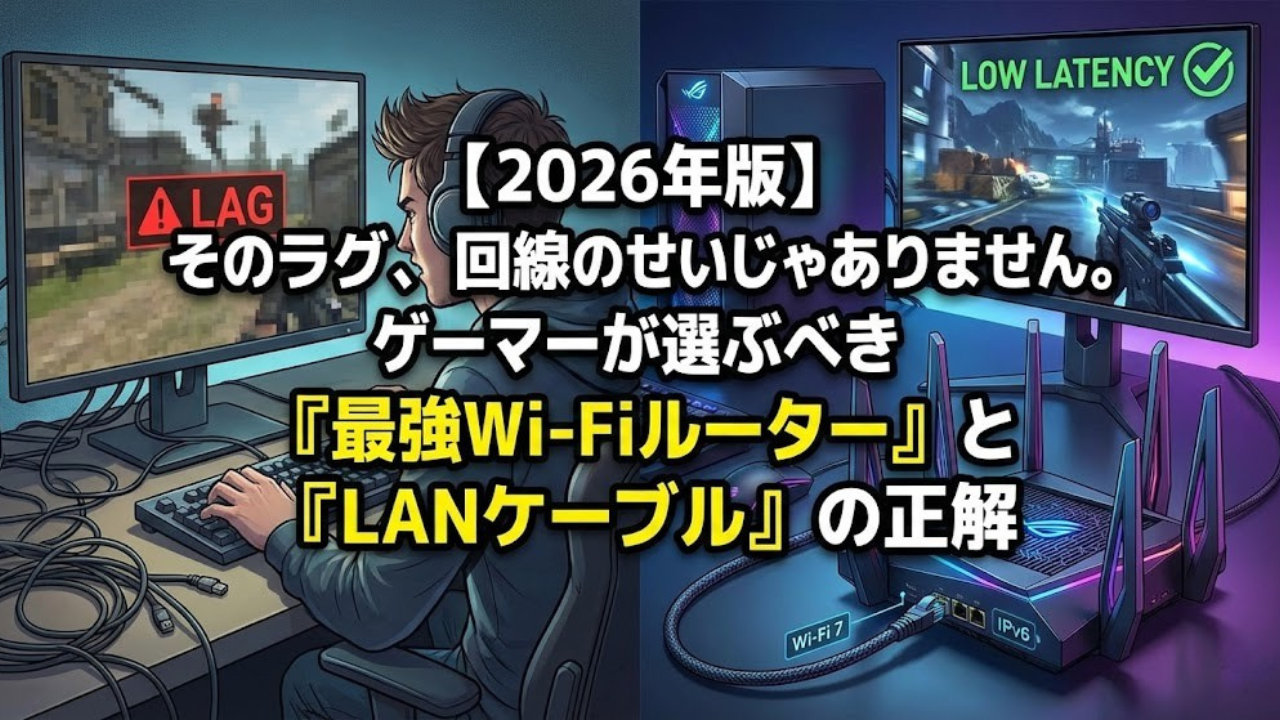 【2026年版】そのラグ、回線のせいじゃありません。ゲーマーが選ぶべき『最強Wi-Fiルーター』と『LANケーブル』の正解【Wi-Fi 7 / IPv6】