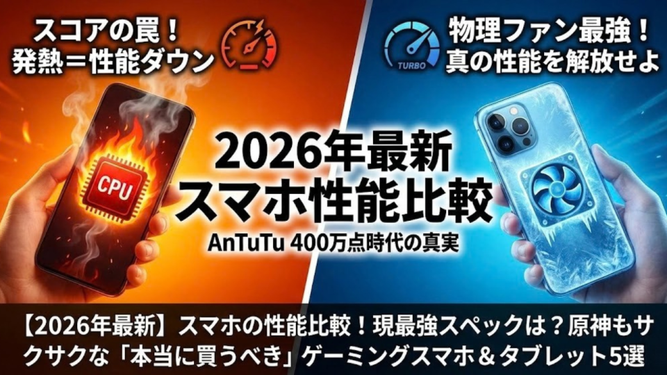 【2026年最新】スマホの性能比較！現最強スペックは？原神もサクサクな「本当に買うべき」ゲーミングスマホ＆タブレット5選