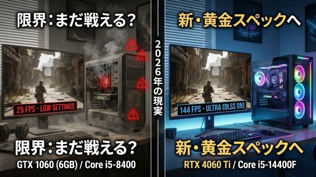 【2026年検証】GTX 1060 (6GB) / Core i5-8400で最新PCゲームはどこまで遊べる？買い替えの「リアルな限界点」