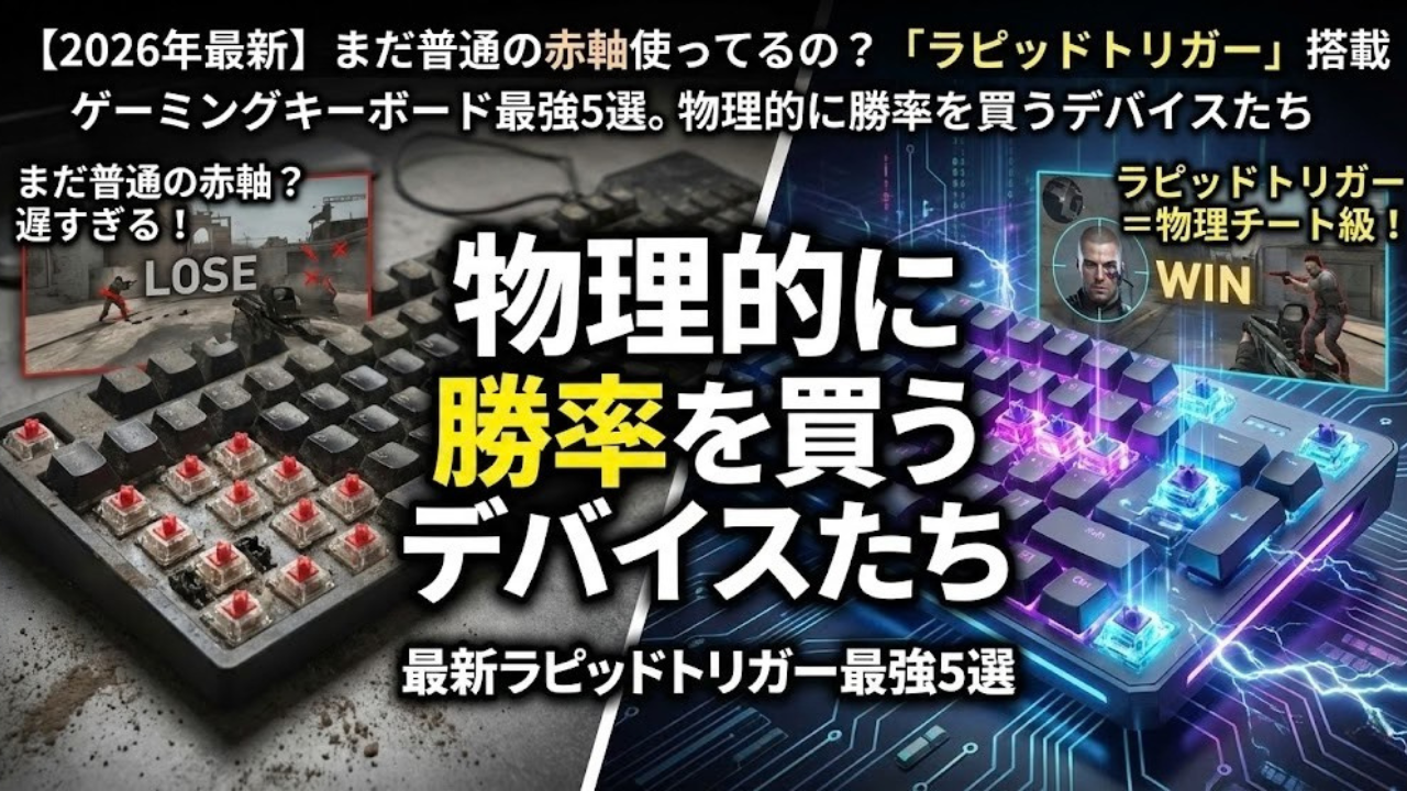 【2026年最新】まだ普通の赤軸使ってるの？「ラピッドトリガー」搭載ゲーミングキーボード最強5選。物理的に勝率を買うデバイスたち