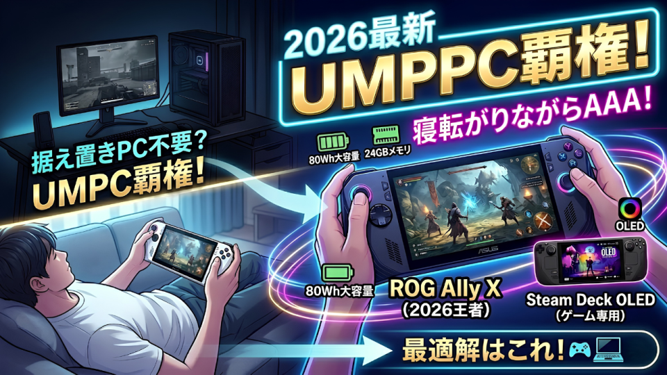 【2026年最新】据え置きPCはもう不要？ポータブルゲーミングPC（UMPC）の覇権と「買うべき最適解」
