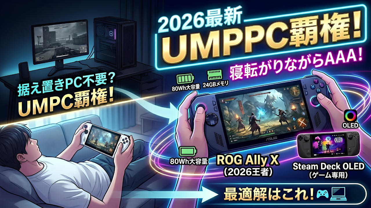 【2026年最新】据え置きPCはもう不要?ポータブルゲーミングPC(UMPC)の覇権と「買うべき最適解」